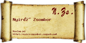 Nyirő Zsombor névjegykártya